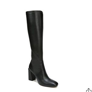 Black mid rise leather boots